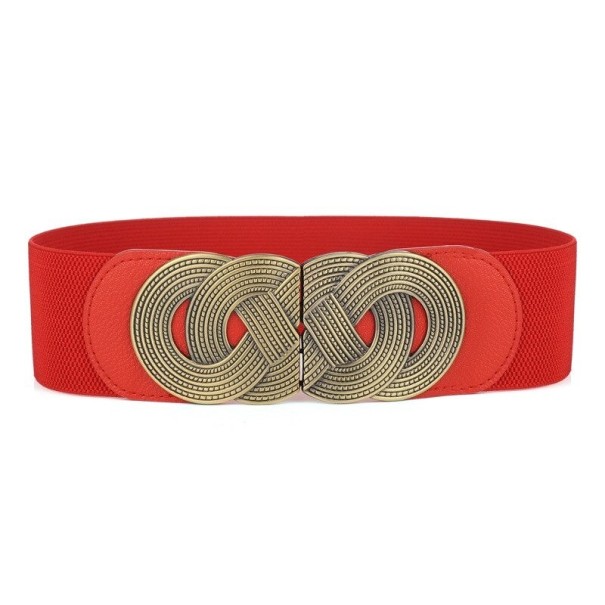 Cinturón elástico de mujer L54 rojo