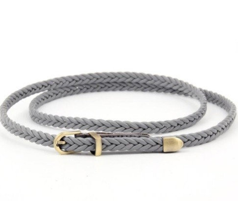 Cinturón fino de mujer 100 cm gris 100 cm