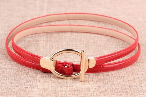 Cinturón fino de mujer L102 rojo