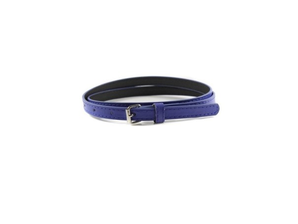 Cinturón fino de piel para mujer azul