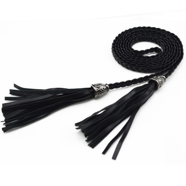 Cinturón moderno con flecos J3158 negro