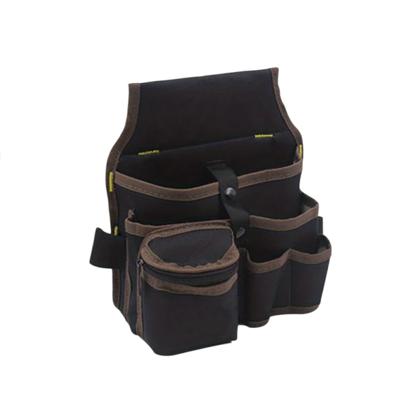 Cinturón multifuncional y bolsa de herramientas para jardineros y electricistas Bolsa combinada con bolsillos Tamaño universal Cinturón ajustable marrón