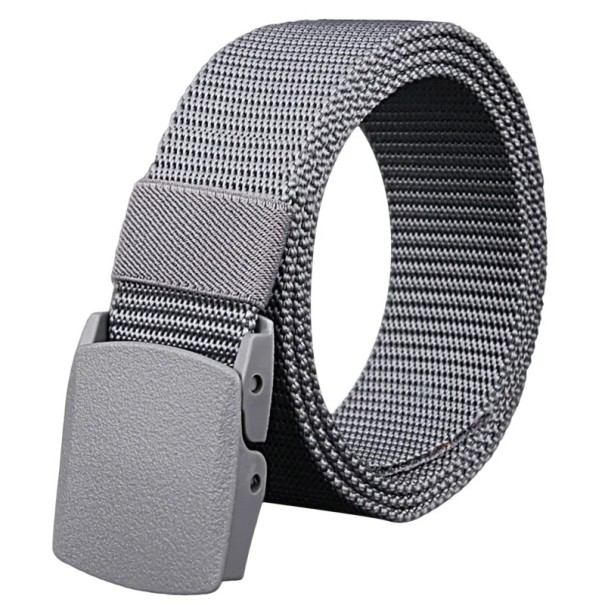Cinturón táctico para hombres 120 x 3,8 cm Cinturón de nylon ajustable con hebilla de plástico resistente Cinturón de trabajo militar para actividades al aire libre y senderismo gris