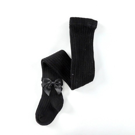 Ciorapi de fată cu o panglică negru 1-2 ani
