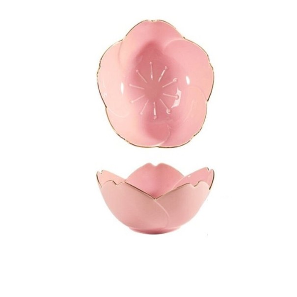 Ciotola in ceramica fiore C143 rosa