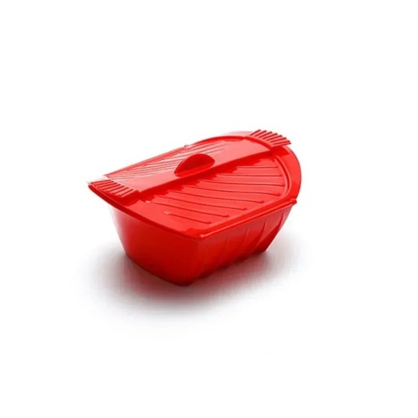 Ciotola per cottura a vapore in silicone 19 x 15 x 9 cm Contenitore da cucina per cottura a vapore Cottura sana nel microonde o in pentola Silicone resistente al calore 1