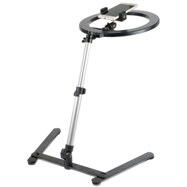 Cirkulär LED-lampa 26 cm med stativ 1