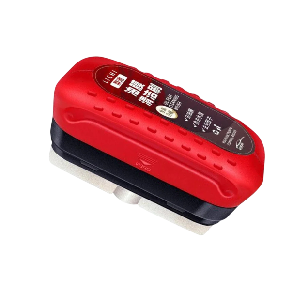 Čistič olejového filmu z autoskel škrabka ruční nástroj červený plastový kartáč na odstranění nečistot z čelního skla auta 1