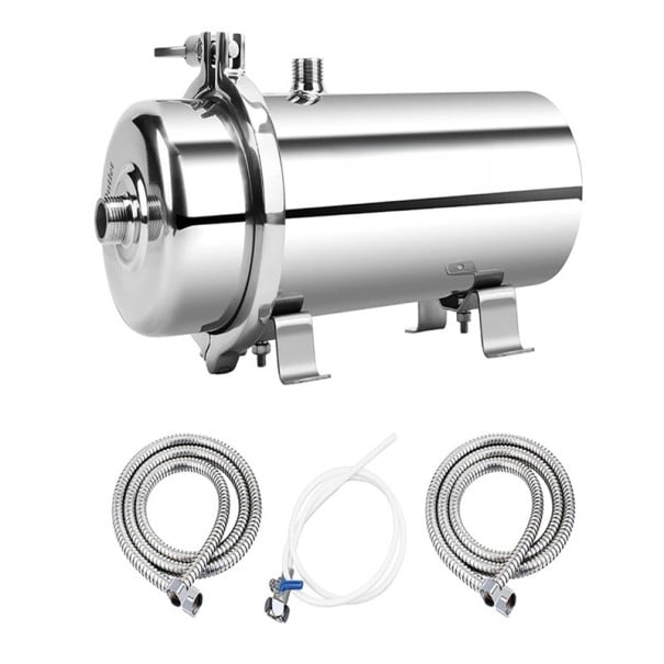 Čistička vody s předfiltrem 0,01 kapacita 1000 l 34,5 x 15 x 14,5 cm nerezová ocel ve stříbrné barvě pod dřez i na přívod vody v domácnosti 1
