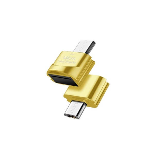 Cititor de carduri de memorie Micro USB Micro SD aur