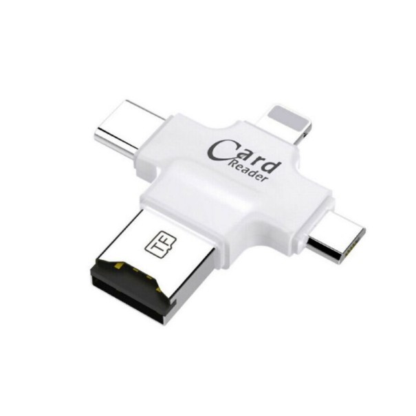 Cititor de carduri de memorie USB 4in1 alb