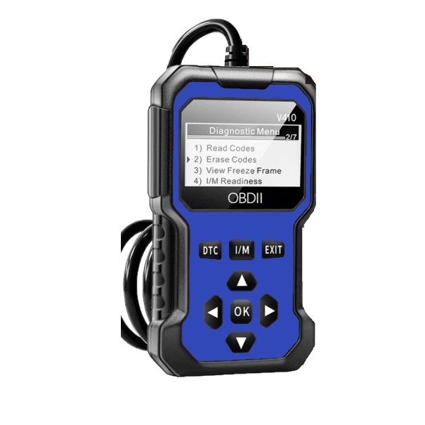 Cititor de coduri de diagnosticare OBD2 pentru mașini și camioane Bluetooth Elm327 iOS Android ABS SRS Cip de date reale V410 albastru