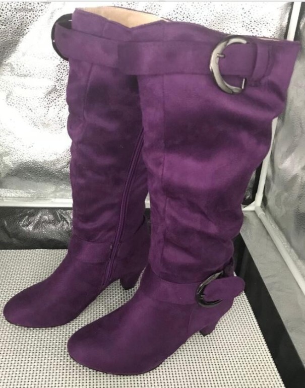 Cizme de damă cu toc elegant J2411 violet 41