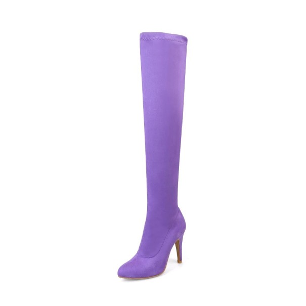Cizme de damă deasupra genunchiului J2817 violet 35