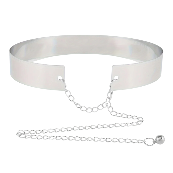 Classic Metal Waist Belt Elegant Chain Belt with Adjustable Fastening Stylish Fashion Accessory for Dresses, Skirts and Tunics silver