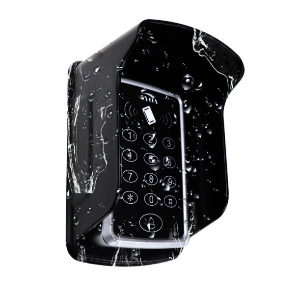 Claviatură de acces RFID cu capac de protecție împotriva ploii 1000 utilizatori unitate autonomă alb-negru pentru intrare exterioară 1