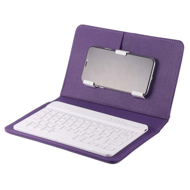 Clavier bluetooth sans fil pour smartphone violet