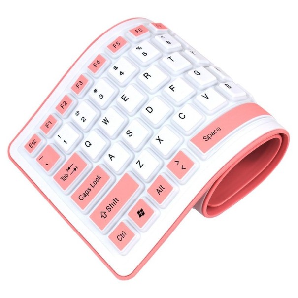Clavier en silicone rose