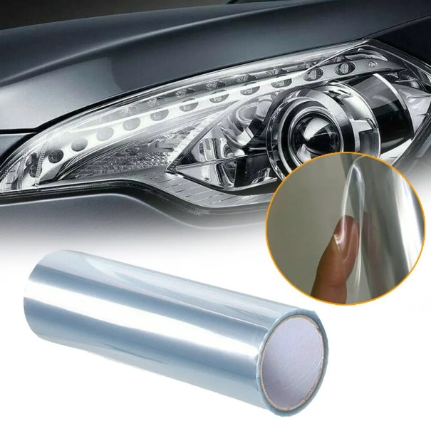 Clear Headlight Protection Film 30x120 cm Self-Adhesive Film for Lights and Bumpers Transparent Protection for Car, Motorcycle, Skateboard 1