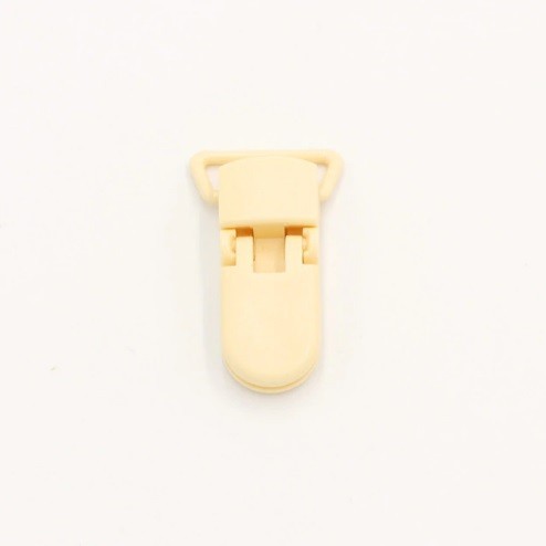 Clemă de suzetă din plastic - 5 buc bej