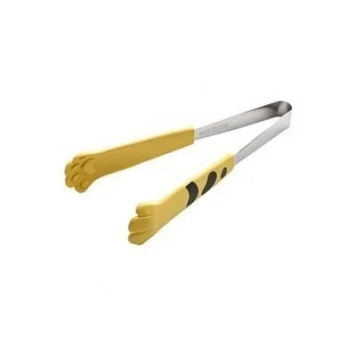Clește de bucătărie cu labe colorate 12 cm Clește de servire din oțel inoxidabil Clește mic cu motiv de labă Ustensile de bucătărie galben