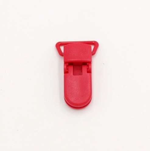 Clip in plastica per ciuccio - 5 pz rosso