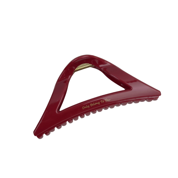 Clipe de cabelo vermelho design triangular aberto tamanho universal clipe de cabelo rígido para prendedores rápidos acessório estiloso 1