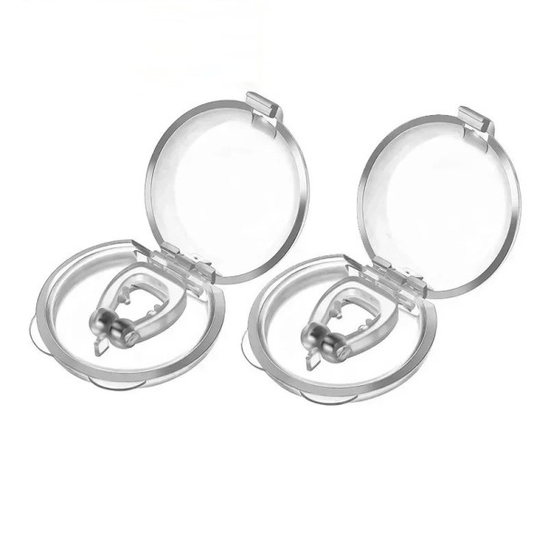 Clipe nasal anti-roncos Clip transparente de silicone para limitar os roncos 2 pcs 1