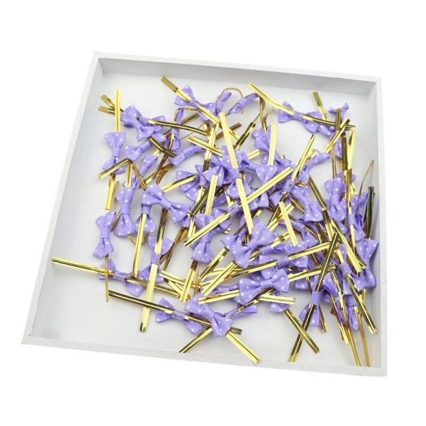 Clips para bolsas con cinta 100 uds. morado