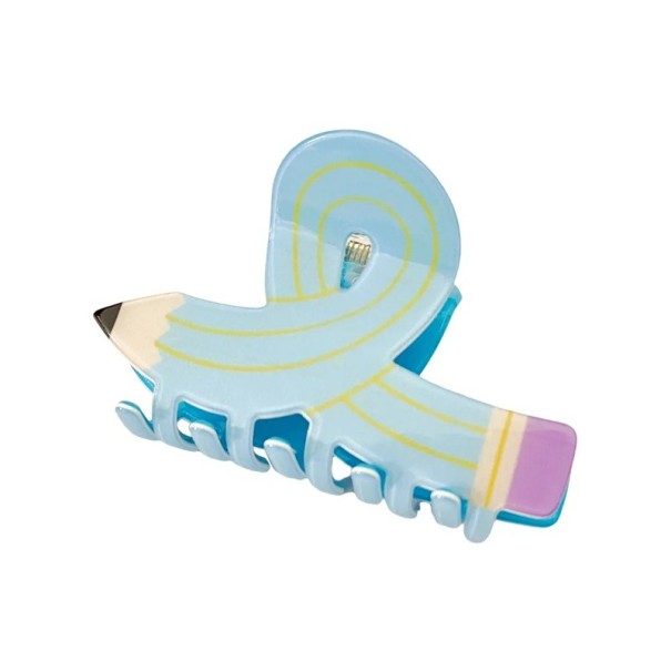 Clips para Cabelo Lápis Tamanho Universal Clip de Plástico Firme Fivela Feminina em Forma de Lápis para Penteado e Rápido Prender de Cabelo azul