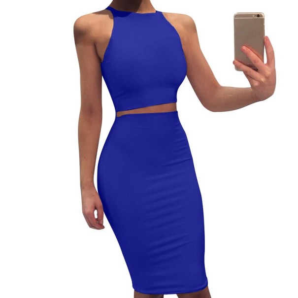 Clorinda zweiteiliges Kleid blau L