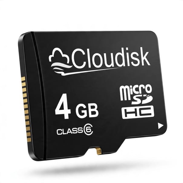 Cloudisk Micro SD 4 GB MicroSDHC Luokka 6 Musta Kuvien, Videoiden, Musiikin ja Asiakirjojen Tallentamiseen sekä Tietojen Siirtämiseen 1