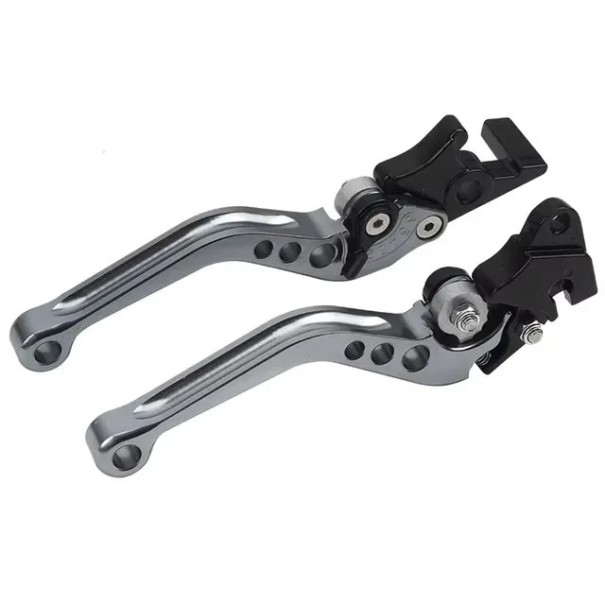 CNC aluminiowe dźwignie hamulca i sprzęgła do motocykli 22 mm kierownice Uniwersalne kolorowe wykonanie Wytrzymałe aluminiowe dźwignie do modyfikacji szary