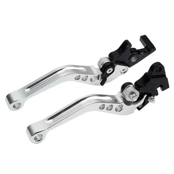 CNC aluminium broms- och kopplingshandtag för motorcykel 22 mm styre Universell färgdesign Hållbara aluminiumhandtag för modifieringar silver