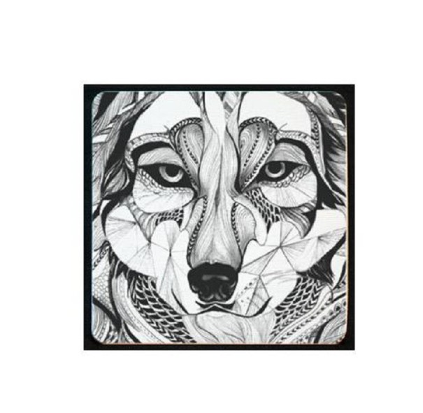 Coaster with Animal Drawing Motif 6
