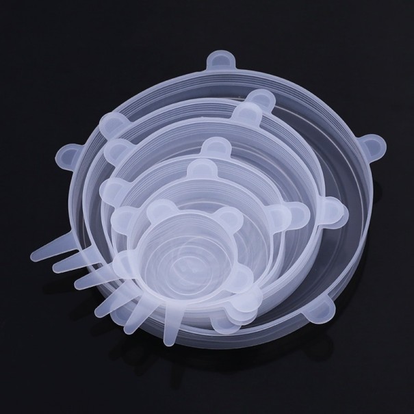 Cobrimentos elásticos para selar alimentos 6 pcs branco
