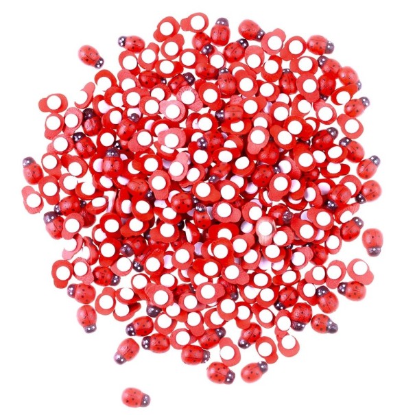 Coccinelles en bois autocollantes 100 pcs 1