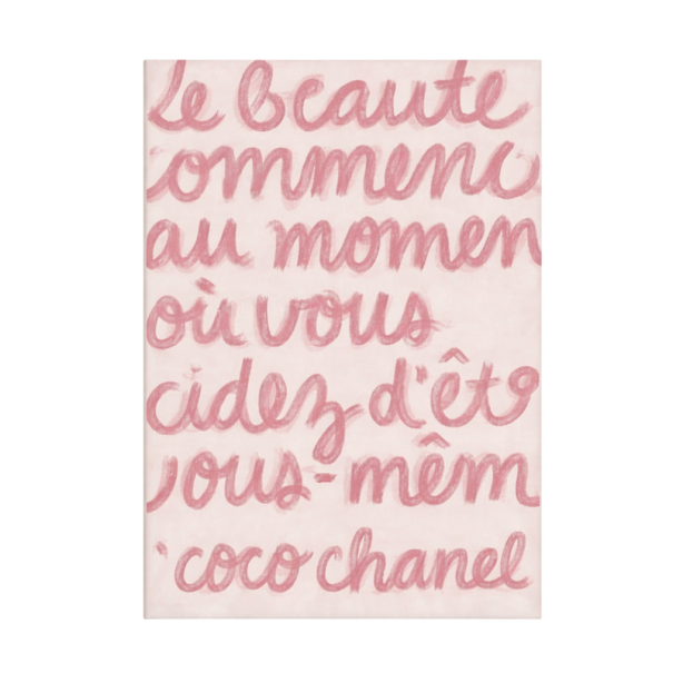 Coco Chanelin lainausjuliste 50 × 70 cm kangastuloste pehmeä vaaleanpunainen ilman kehystä sisustuselementti seinälle kotiin makuuhuoneeseen ja olohuoneeseen 1