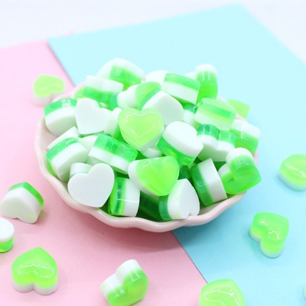 Cœurs pour slime 10 pcs vert