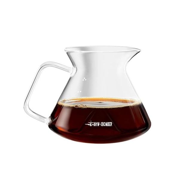 Coffee Jug 360 ml Borosilicate Glass Transparent Temperature Resistant Pour Over Vessel for Preparing Filtered Coffee 1