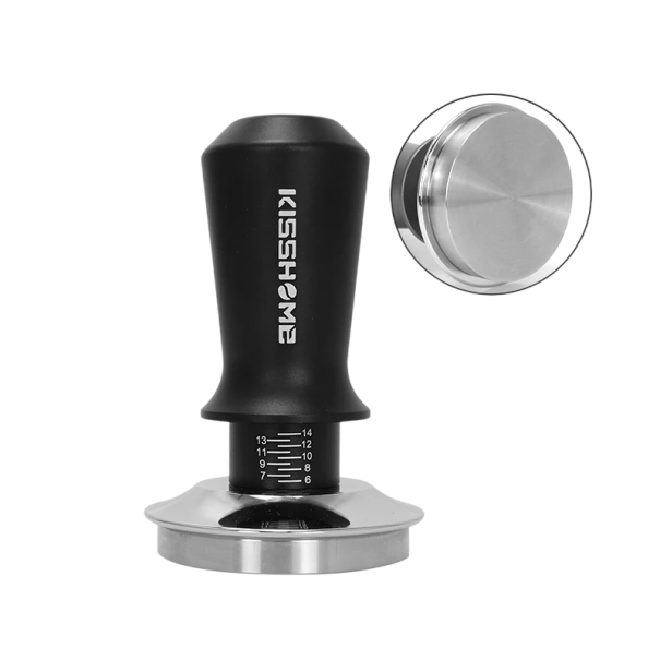 Coffee Tamper 58 mm with Double Spring Professional Tamper Made of Stainless Steel 304 with Flat Base for Baristas 1