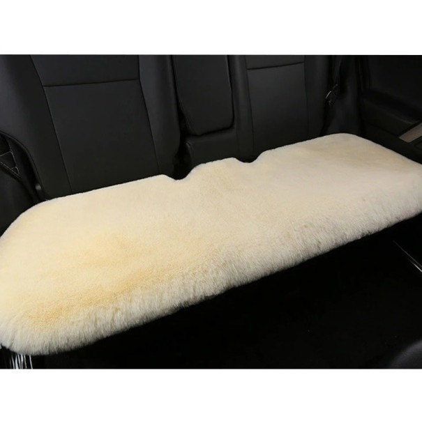 Cojín para asiento trasero de coche Cojín de felpa para asiento trasero de coche Funda cálida para asiento de coche crema