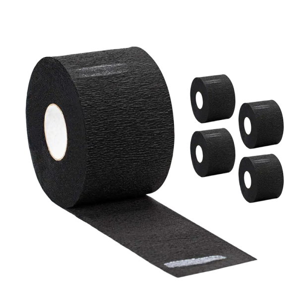 Col en crépon de coiffure autour du cou Rouleau de crépon pour coupe 11 x 6,5 cm V242 noir