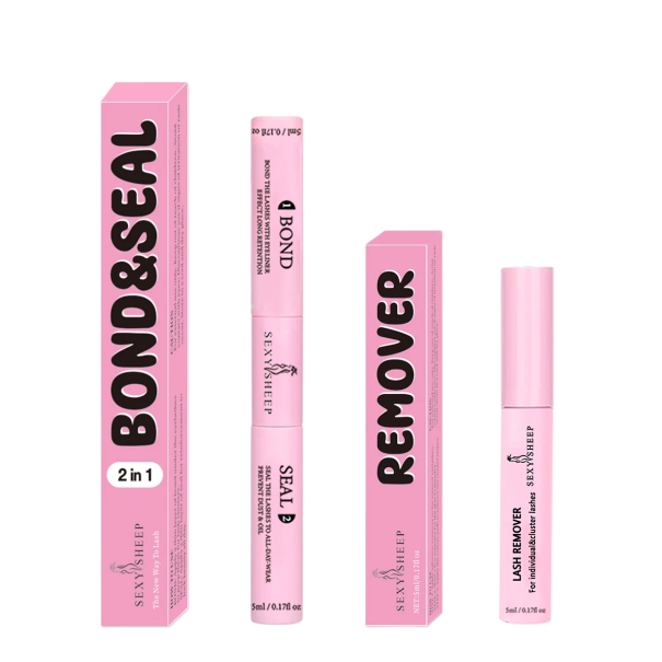 Cola e fixador de pestanas 2 em 1 5 ml + Removedor 5 ml Conjunto para aplicação e remoção de pestanas em tufos 1