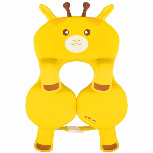 Colac gonflabil galben pentru piscină, pentru copii, 40 x 38 x 10 cm, cu tematică de girafă, pentru distracție acvatică de vară, pentru copii mici 1