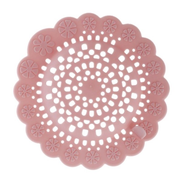 Colador de drenaje con forma de flor rosa