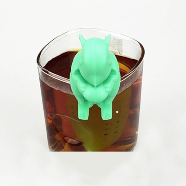 Colador de té de silicona ardilla verde