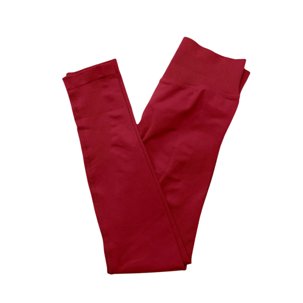 Colanți sport fără cusături pentru femei, talie joasă, material elastic, croială strâmtă, pentru fitness, yoga, antrenament, alergare, confortabili roșu L