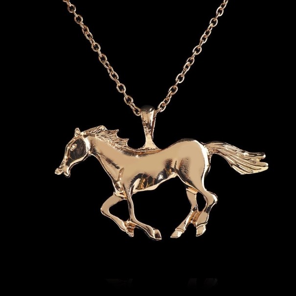 Colar com cavalo dourado