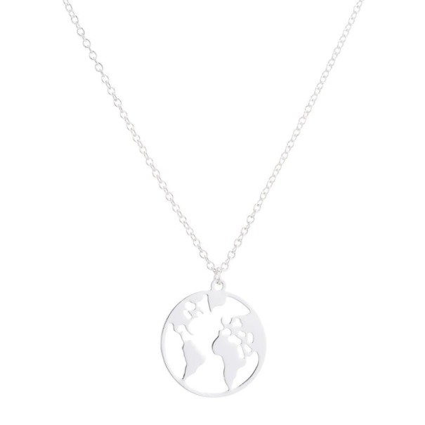 Colar de Senhora Globo Terrestre prateado